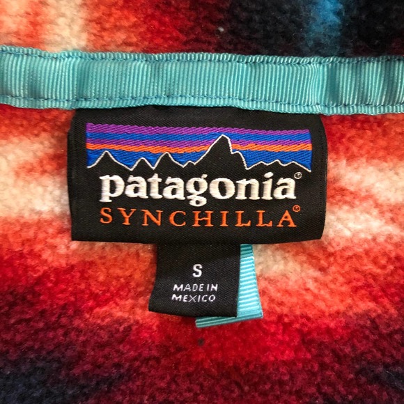 Patagonia Women Synchilla Snap T Fleece Pullover Aztec Wild Desert Print Top S - Picture 4 of 10